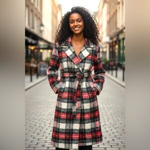 Cyrus Plaid Long Cardigan Size XS